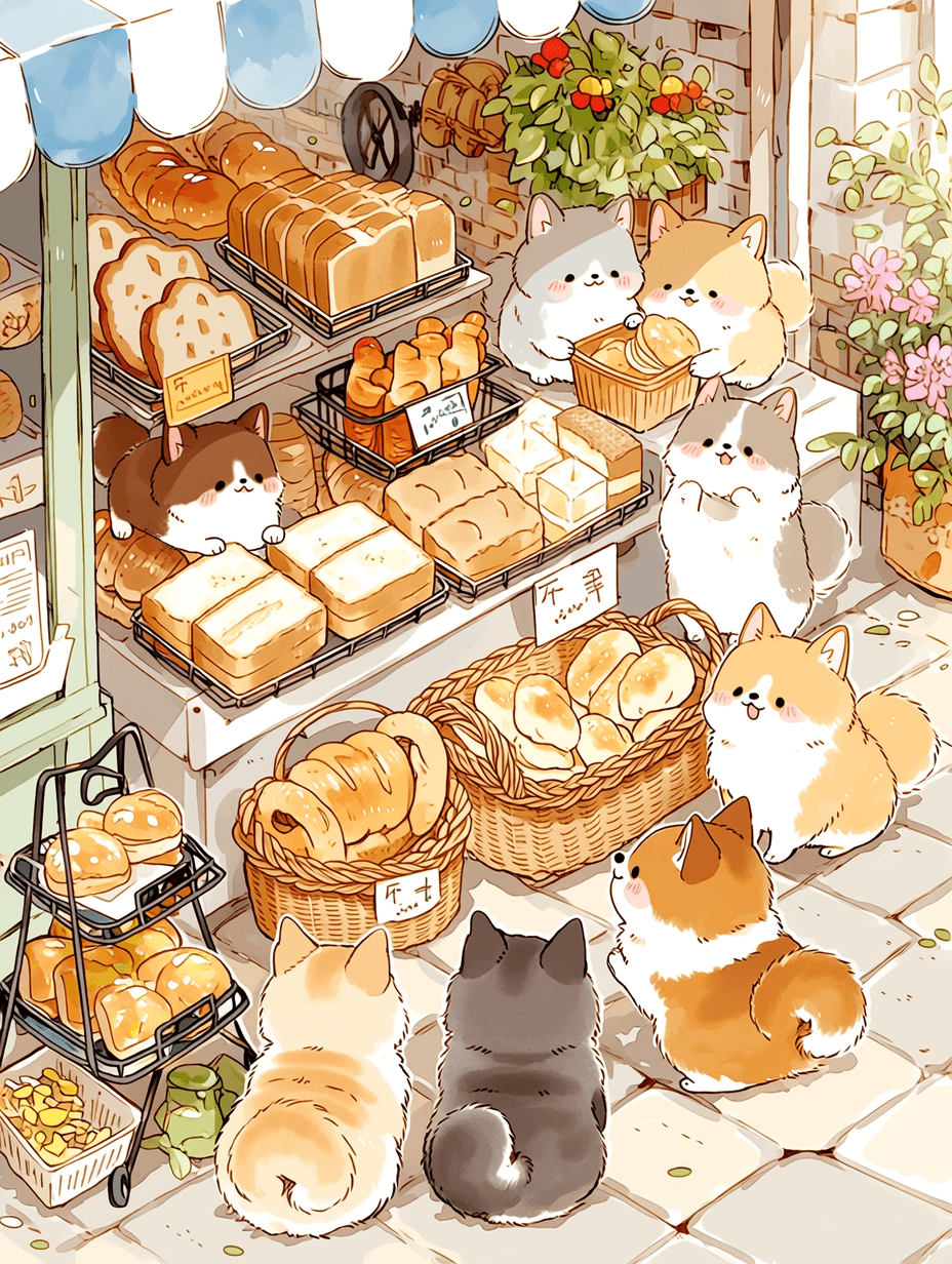 パン屋さんのコーギーちゃん