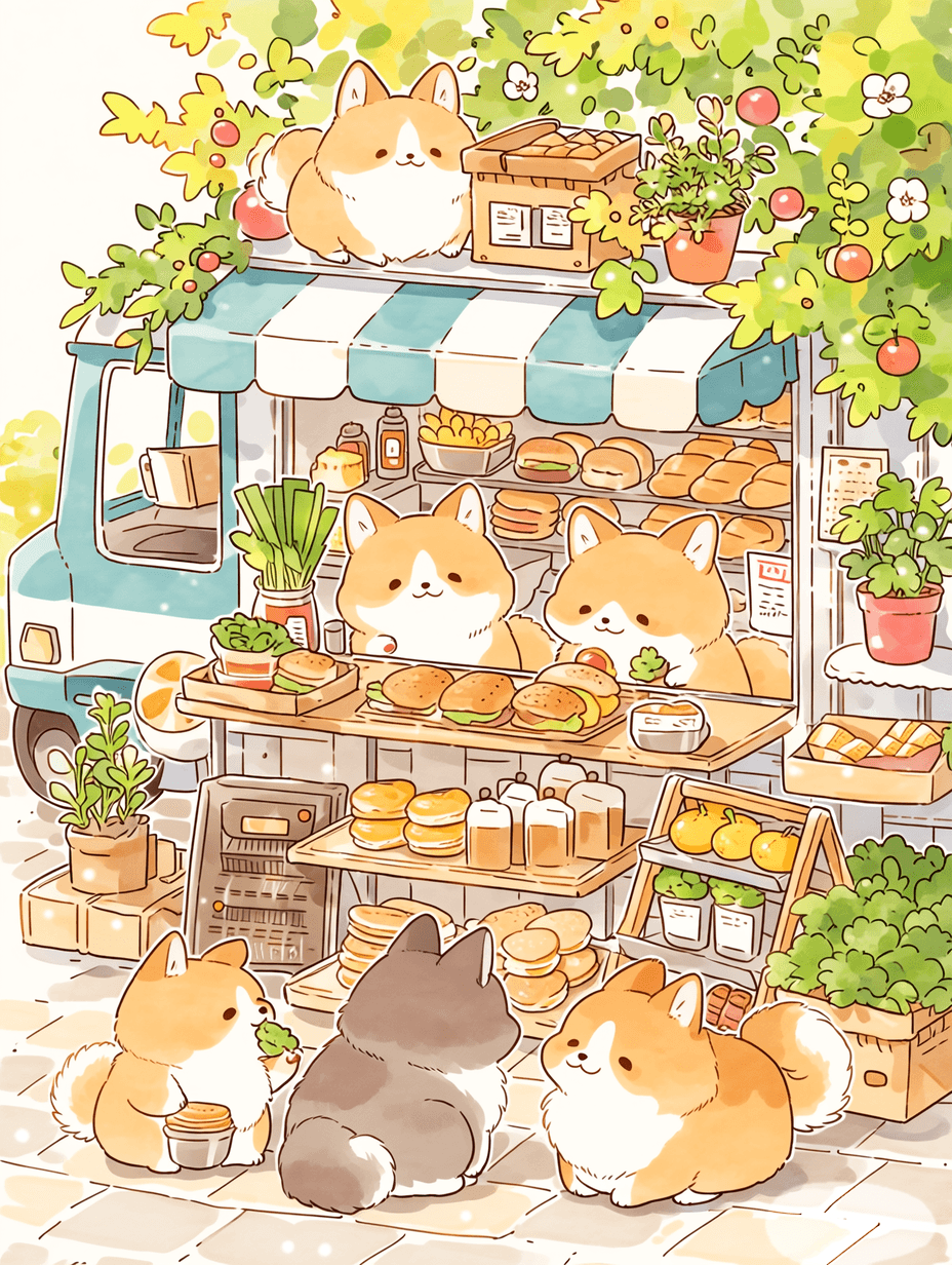 移動販売車のコーギーちゃん