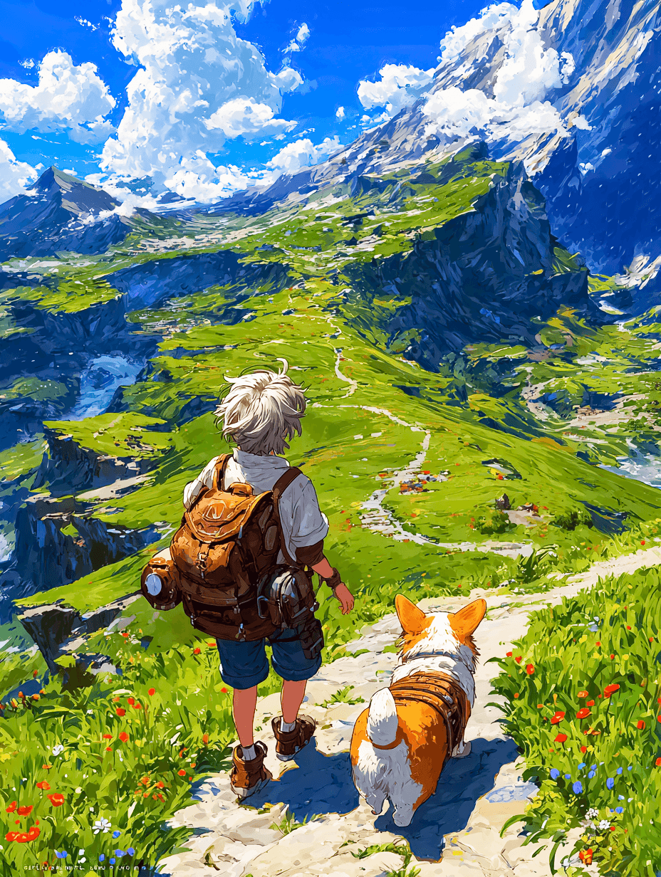 コーギーと山歩き