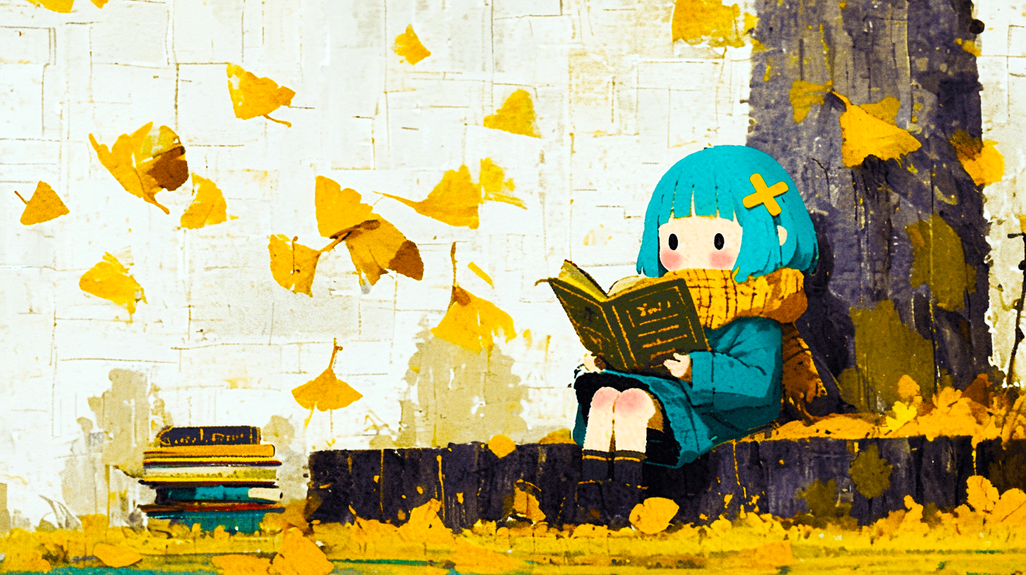落ち葉の中の読書
